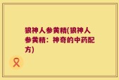 狼神人参黄精(狼神人参黄精：神奇的中药配方)