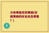 介休哪能挖到黄精(挖掘黄精的好去处在哪里？)