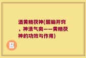 酒黄精茯神(醒脑开窍，神清气爽——黄精茯神的功效与作用)