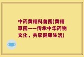 中药黄精科普园(黄精草园——传承中华药物文化，共享健康生活)