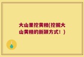 大山里挖黄精(挖掘大山黄精的新颖方式！)