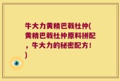 牛大力黄精巴戟杜仲(黄精巴戟杜仲原料拼配，牛大力的秘密配方！)