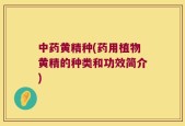中药黄精种(药用植物黄精的种类和功效简介)
