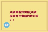 山西哪有野黄精(山西有卖野生黄精的地方吗？)