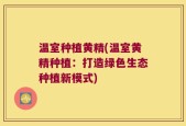 温室种植黄精(温室黄精种植：打造绿色生态种植新模式)