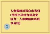 人参黄精川芎白术当归(传统中药组合提高免疫力：人参黄精川芎白术当归)