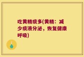 吃黄精痰多(黄精：减少痰液分泌，恢复健康呼吸)