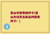 眉山市甜黄精种子(眉山市培育出新品种甜黄种子！)