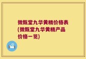 微甄堂九华黄精价格表(微甄堂九华黄精产品价格一览)