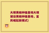 大理黄精种植基地大理建设黄精种植基地，富民崛起新模式)
