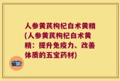 人参黄芪枸杞白术黄精(人参黄芪枸杞白术黄精：提升免疫力、改善体质的五宝药材)