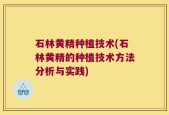 石林黄精种植技术(石林黄精的种植技术方法分析与实践)