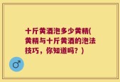 十斤黄酒泡多少黄精(黄精与十斤黄酒的泡法技巧，你知道吗？)
