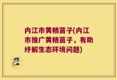 内江市黄精苗子(内江市推广黄精苗子，有助纾解生态环境问题)