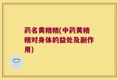 药名黄精精(中药黄精精对身体的益处及副作用)