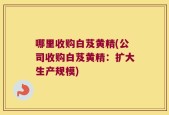 哪里收购白芨黄精(公司收购白芨黄精：扩大生产规模)