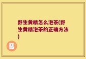 野生黄精怎么泡茶(野生黄精泡茶的正确方法)