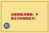 阳康黄精(阳黄精：中医名方的秘密配方)