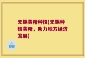无锡黄精种植(无锡种植黄精，助力地方经济发展)