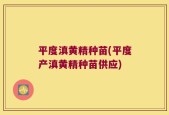 平度滇黄精种苗(平度产滇黄精种苗供应)