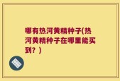 哪有热河黄精种子(热河黄精种子在哪里能买到？)