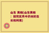 山东 黄精(山东黄精：探究优秀中药材的生长和利用)