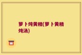 萝卜炖黄精(萝卜黄精炖汤)