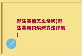 野生黄精怎么烘烤(野生黄精的烘烤方法详解)