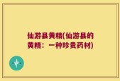 仙游县黄精(仙游县的黄精：一种珍贵药材)