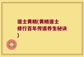 道士黄精(黄精道士 修行百年传道养生秘诀)