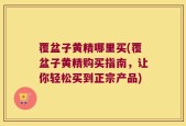 覆盆子黄精哪里买(覆盆子黄精购买指南，让你轻松买到正宗产品)