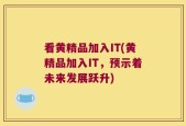 看黄精品加入IT(黄精品加入IT，预示着未来发展跃升)