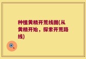 种植黄精开荒线图(从黄精开始，探索开荒路线)