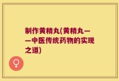 制作黄精丸(黄精丸——中医传统药物的实现之道)