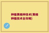 种植黄精种技术(黄精种植技术全攻略)