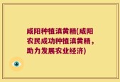 咸阳种植滇黄精(咸阳农民成功种植滇黄精，助力发展农业经济)