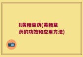ll黄精草药(黄精草药的功效和应用方法)