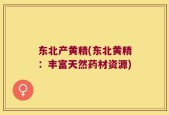 东北产黄精(东北黄精：丰富天然药材资源)
