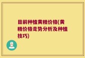 目前种植黄精价格(黄精价格走势分析及种植技巧)