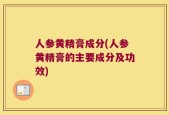 人参黄精膏成分(人参黄精膏的主要成分及功效)