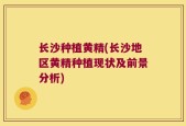 长沙种植黄精(长沙地区黄精种植现状及前景分析)