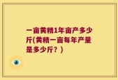 一亩黄精1年亩产多少斤(黄精一亩每年产量是多少斤？)