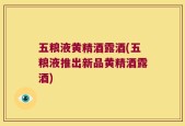 五粮液黄精酒露酒(五粮液推出新品黄精酒露酒)