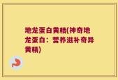 地龙蛋白黄精(神奇地龙蛋白：营养滋补奇异黄精)
