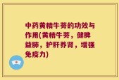 中药黄精牛蒡的功效与作用(黄精牛蒡，健脾益肺，护肝养肾，增强免疫力)