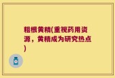 粗根黄精(重视药用资源，黄精成为研究热点)