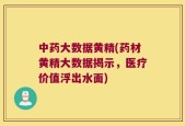 中药大数据黄精(药材黄精大数据揭示，医疗价值浮出水面)