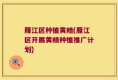 雁江区种植黄精(雁江区开展黄精种植推广计划)