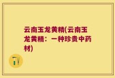 云南玉龙黄精(云南玉龙黄精：一种珍贵中药材)