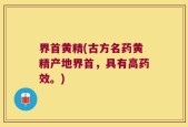 界首黄精(古方名药黄精产地界首，具有高药效。)